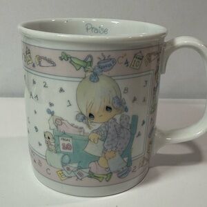 Vintage 1991 Enesco Precious Moments “Praise The Lord Anyhow” Coffee Mug